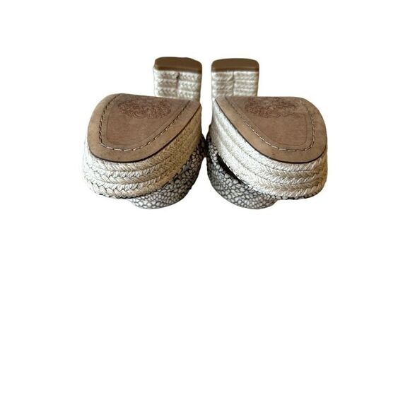 VINCE CAMUTO Women's Patrest Raffia Platform Mule Sandal Cream Size 7.5 - Picture 9 of 11